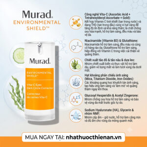 thanh phan Murad Vita-C Eyes vitamin C niacinamide glutathione tao bien