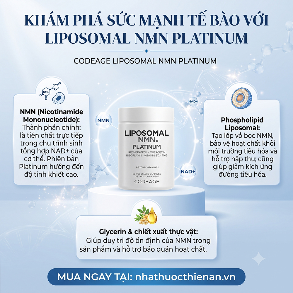 thanh phan NMN Platinum Codeage nicotinamide mononucleotide liposomal phospholipid