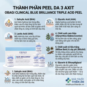 thanh phan Obagi Blue Brilliance salicylic glycolic lactic acid