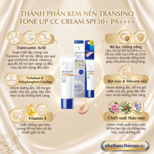 thanh phan Transino Tone Up CC Cream tranexamic acid titanium dioxide vitamin E