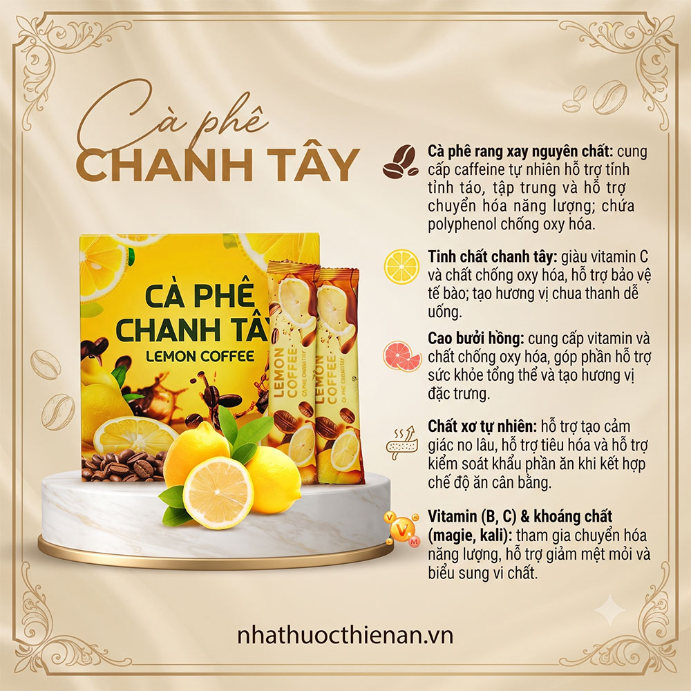 thanh phan ca phe Lemon Coffee ca phe chanh tay cao buoi hong chat xo