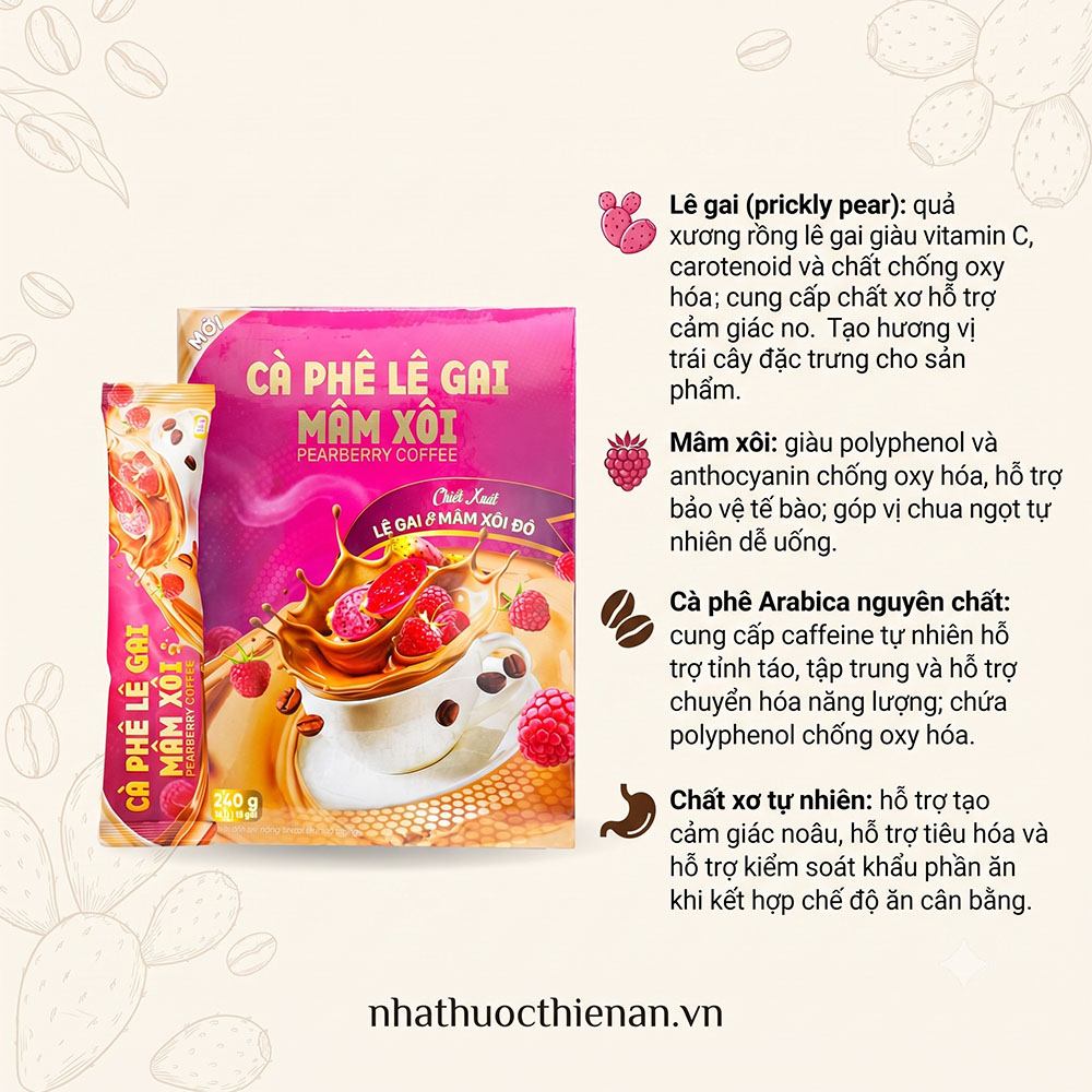 thanh phan ca phe Pearberry le gai mam xoi ca phe Arabica chat xo