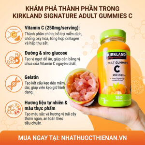 thanh phan keo deo vitamin C Kirkland vitamin C 250mg gelatin huong trai cay