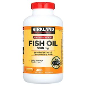 Viên uống dầu cá Kirkland Signature Fish Oil 1000mg 400 viên – Bổ sung Omega-3 cho sức khỏe tim mạch