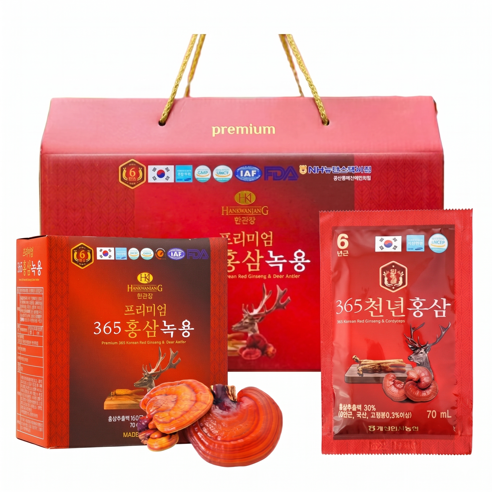 Nước Hồng Sâm Linh Chi Nhung Hươu 365 Hàn Quốc (20 gói x 70ml)