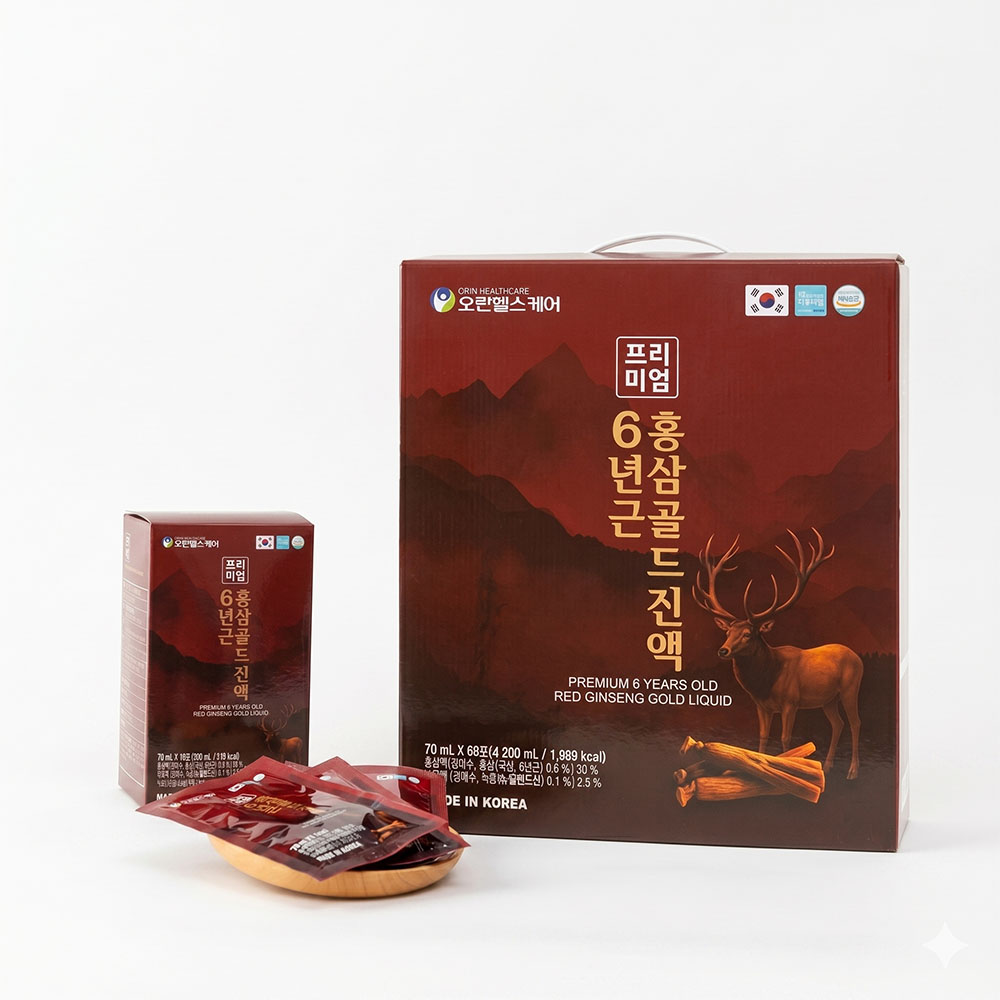 Nước Hồng Sâm Nhung Hươu Orin Healthcare Hàn Quốc 6 Năm Tuổi (Hộp 60 gói x 70ml)