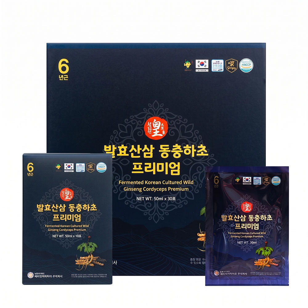 Nước Hồng Sâm Núi Lên Men Đông Trùng Hạ Thảo Ginseng King Premium (Hộp 30 gói x 50ml)