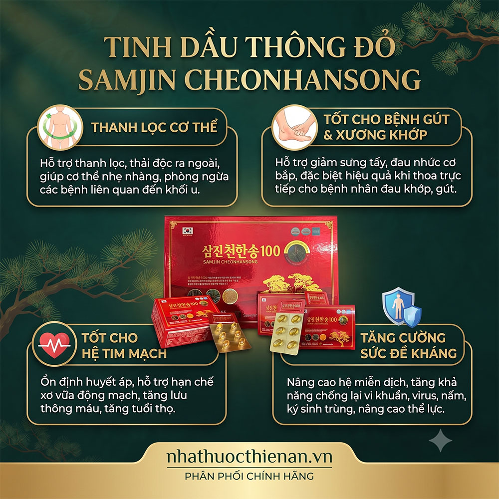 cong dung tinh dau thong do Samjin ho tro chong oxy hoa