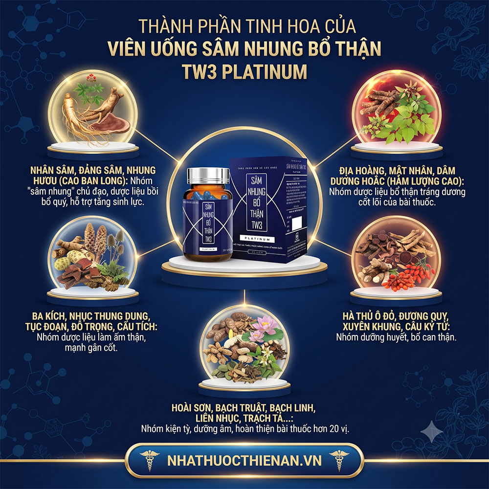 thanh phan Sam Nhung Bo Than TW3 nhan sam nhung huou dam duong hoac