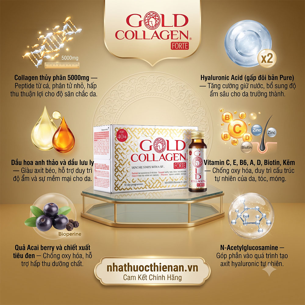 thanh phan gold collagen forte 5000mg collagen hyaluronic gap doi dau hoa anh thao