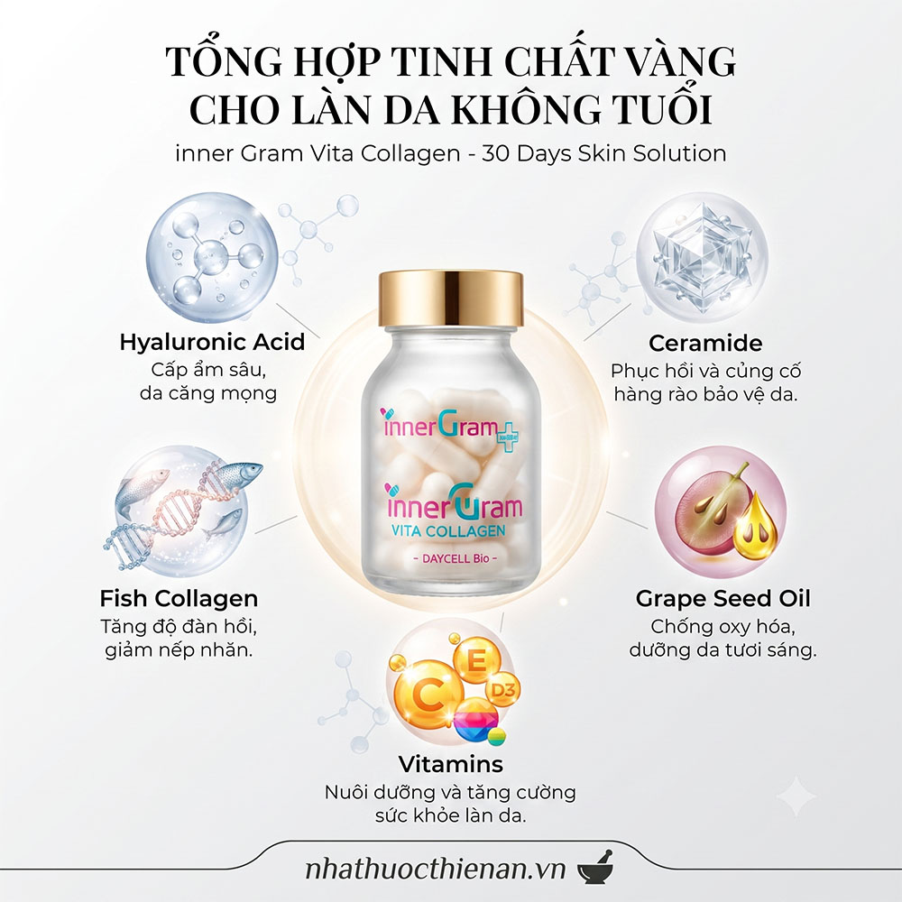 thanh phan inner gram vita collagen hyaluronic acid ceramide cam gao collagen ca dau hat nho