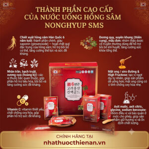 thanh phan nuoc hong sam SMS Bio Pharm hong sam 6 nam thao duoc mat ong vitamin C