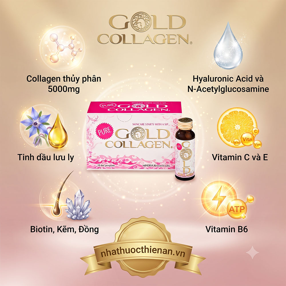 thanh phan pure gold collagen 5000mg collagen hyaluronic tinh dau luu ly