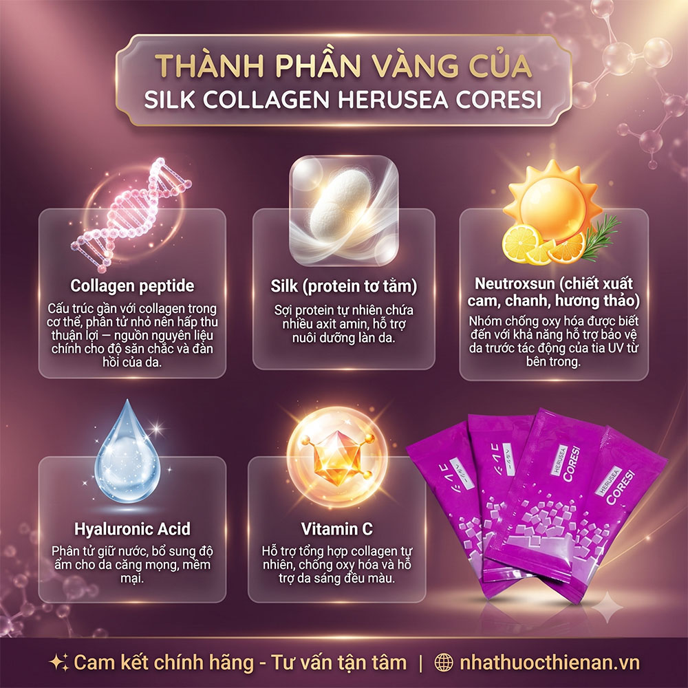 thanh phan silk collagen coresi collagen to tam neutroxsun hyaluronic vitamin c