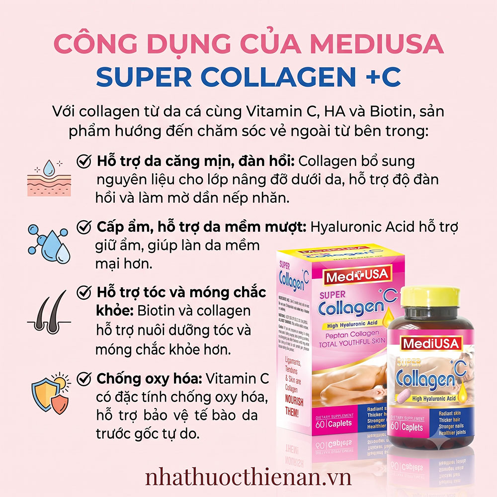 mediusa super collagen c ho tro da can min toc mong chac khoe